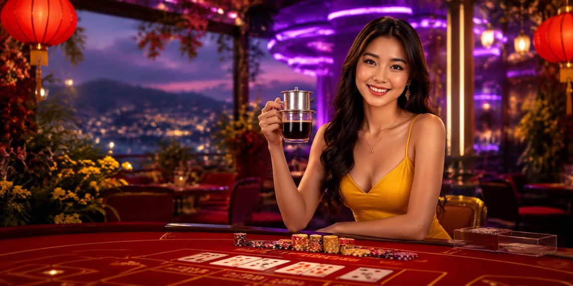 Người chơi Baccarat tại Đà Lạt thưởng thức cà phê và theo dõi Live Casino trên az99