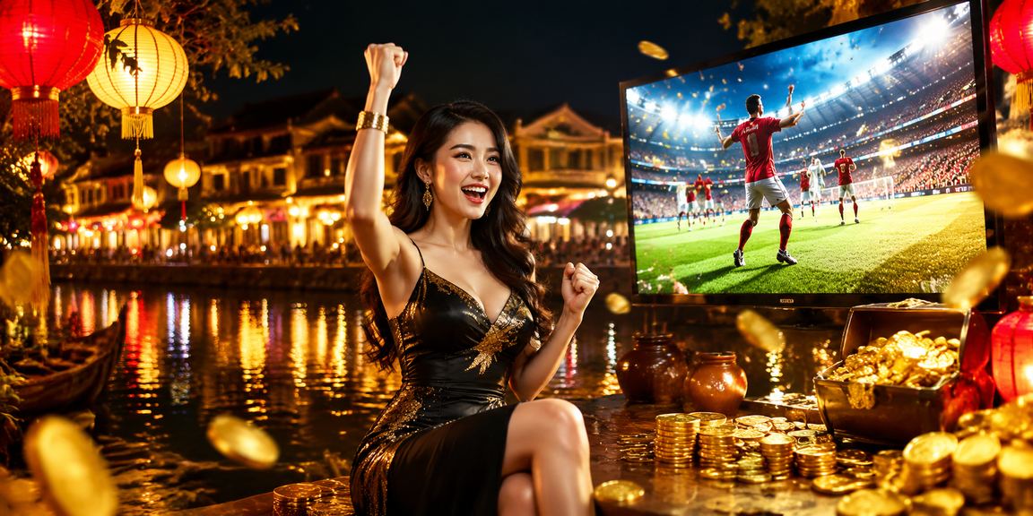 Người dùng Hội An xem kết quả xổ số buổi tối dưới ánh đèn lồng truyền thống